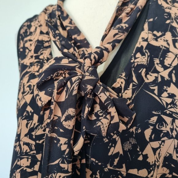 Zimmerman Black & Brown Pop Art Print Sheath Dress Size 2 - Picture 5 of 9